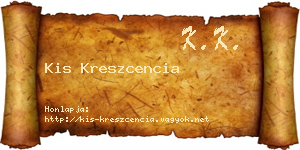 Kis Kreszcencia névjegykártya